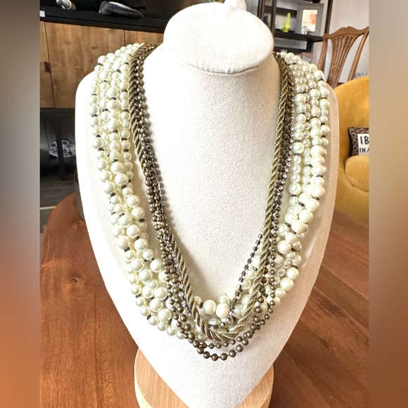 Chicos Multi Strand Pearl and Chain Necklace - Picture 8 of 8